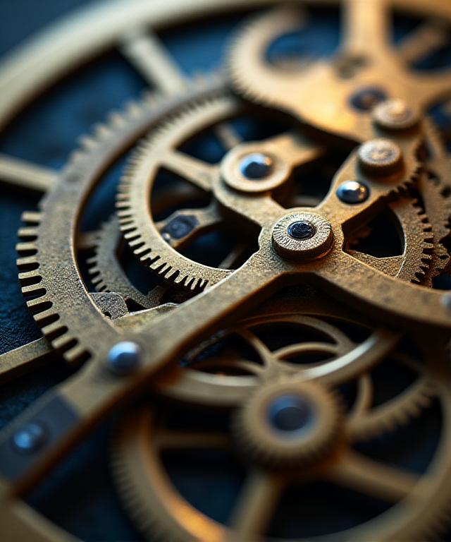 Vintage clockwork gears and intricate mechanisms